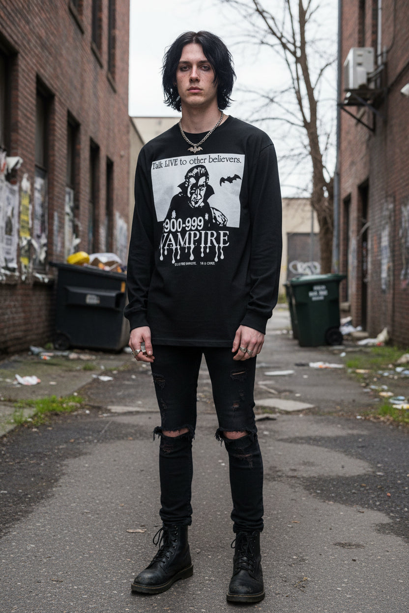 1-900-Vampire | Horror, Halloween | Goth/Gothic | T-Shirt