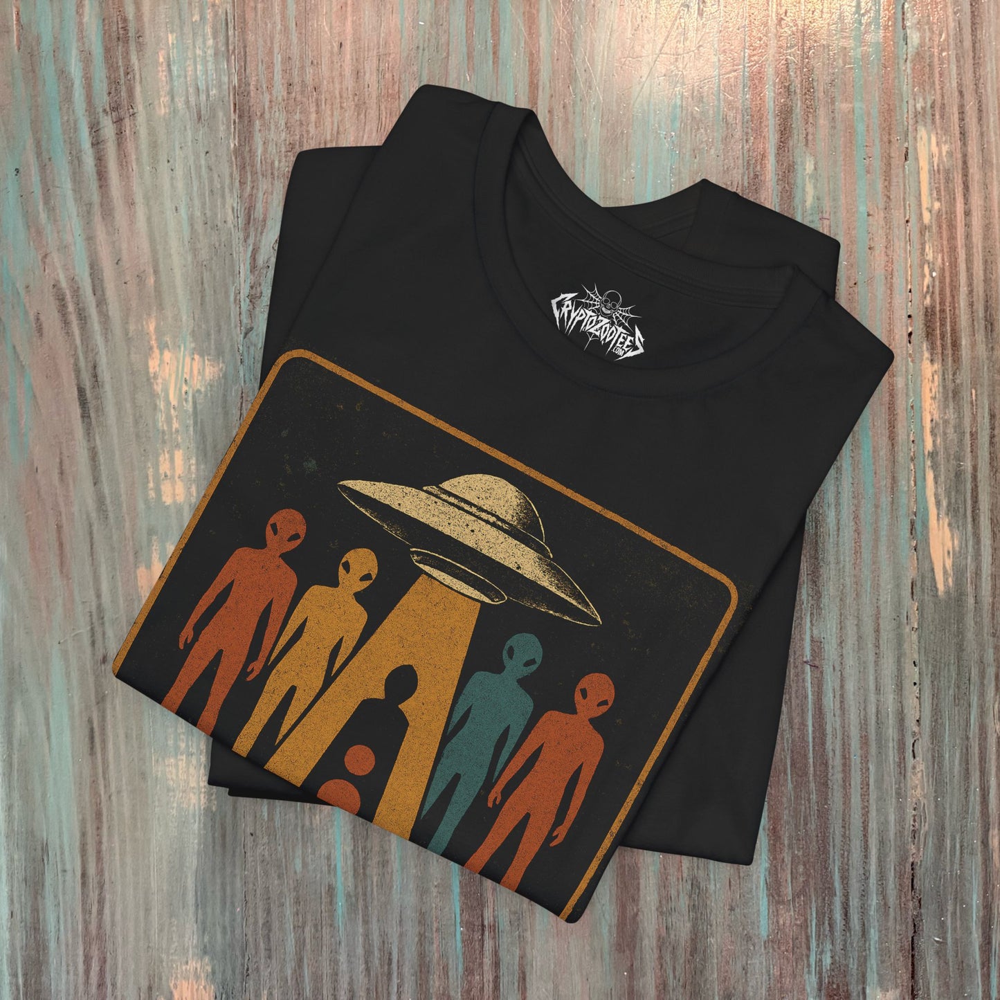 Alien UFO Shirt | Light Fitted - Unisex Bella+Canvas 3001 | Alien & UFO, Retro & Vintage | Psychedelic