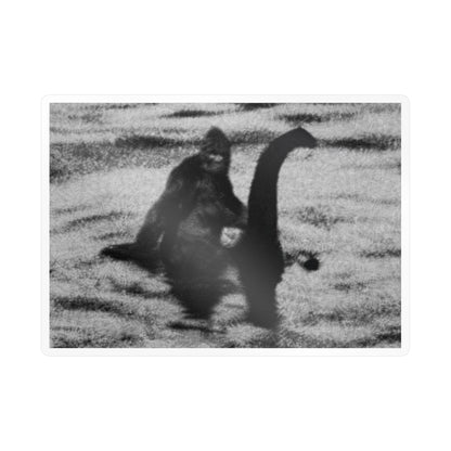 Bigfoot Riding Nessie Sticker | Glossy Kiss Cut | Cryptids | Funny