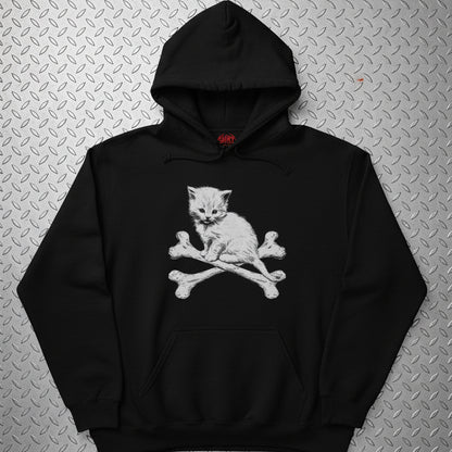 Kitten & Crossbones Shirt | Animals Cats | Goth/Gothic | Crewneck Sweatshirt