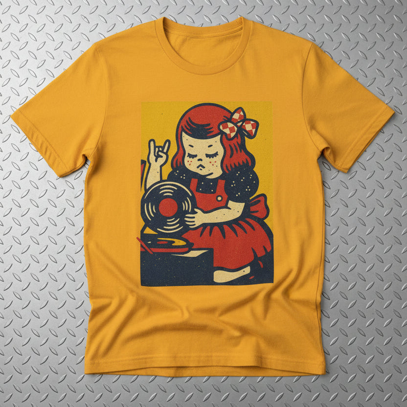 Retro Vinyl Girl Shirt | Music, Retro & Vintage | Light Fitted - Unisex Bella+Canvas 3001