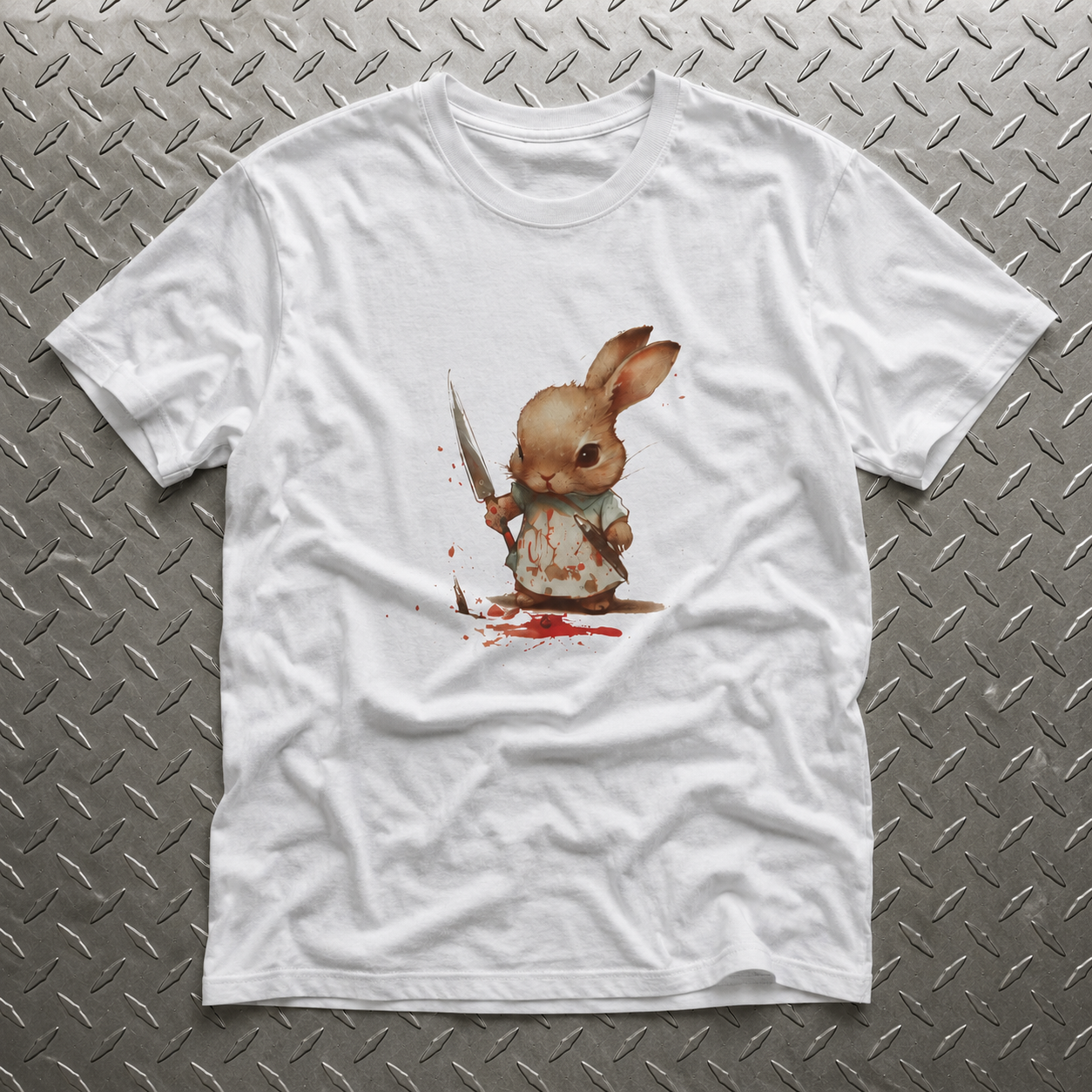 Cute Killer Bunny Tee | Animals, Funny | Punk | Fitted Tee