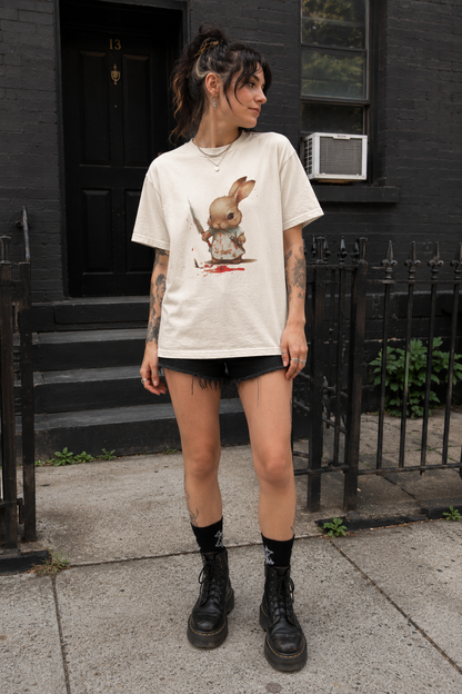 Cute Killer Bunny Tee | Animals, Funny | Punk | Fitted Tee