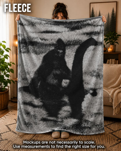 Bigfoot Riding Nessie Blanket | Woven, Fleece & Velveteen | Bigfoot | Retro & Vintage | Home Decor