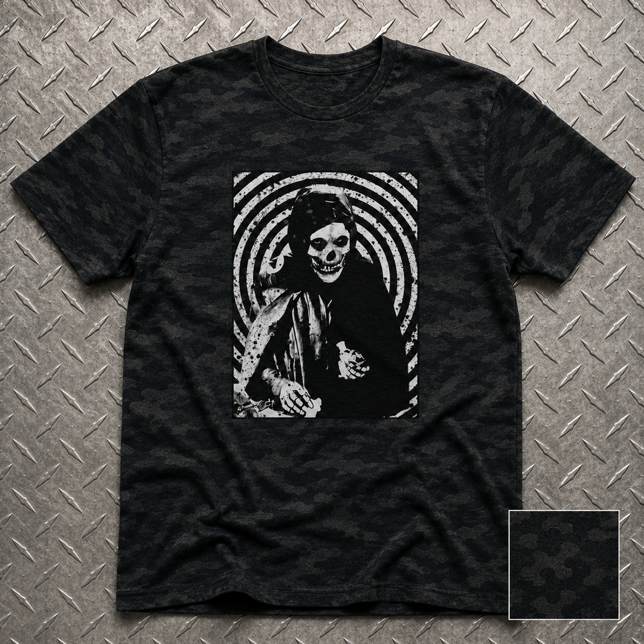 Crimson Ghost Skull Shirt | LAT Apparel - Camo, Leopard, Snake Skin Patterned | Horror, Skulls & Skeletons | Punk