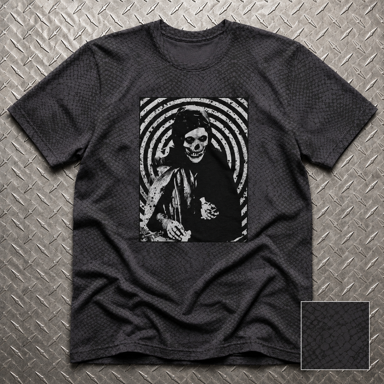 Crimson Ghost Skull Shirt | LAT Apparel - Camo, Leopard, Snake Skin Patterned | Horror, Skulls & Skeletons | Punk