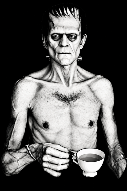 Frankenstein's Monster Tea Sticker | 4.5" x 3.6" | Horror