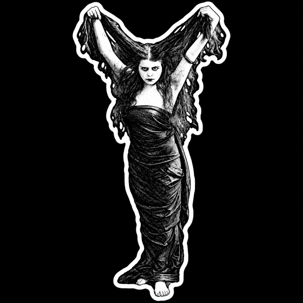 Theda Bara Vampire Sticker | 5.75" x 3" | Gothic Cinema