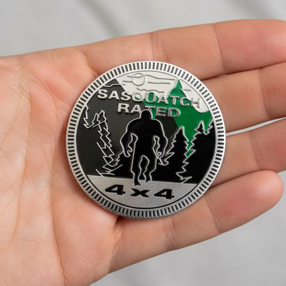 Sasquatch Rated 4x4 Sticker | Metallic 3d Plastic Sticker | Bigfoot | Cryptids | Retro & Vintage