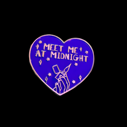 Meet Me At Midnight Heart Pinback Button | Pinback Button | Halloween, Goth/Gothic | Romantic