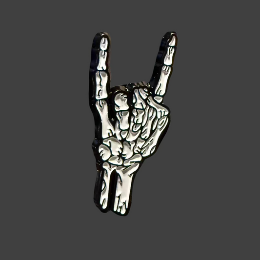 Metal Skeleton Fingers Pinback Button | Pinback Button | Skulls & Skeletons | Metal | Goth/Gothic
