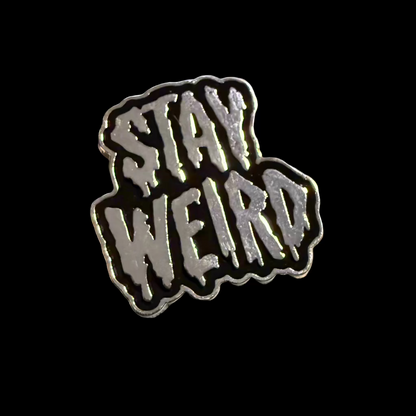 Stay Weird Silver Pinback Button | Pinback Button | Funny | Retro & Vintage