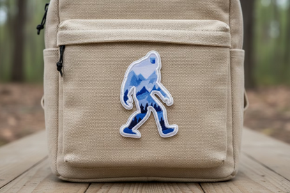 Light Blue Mountain Bigfoot Embroidered Patch | Patch | Cryptids | Retro & Vintage