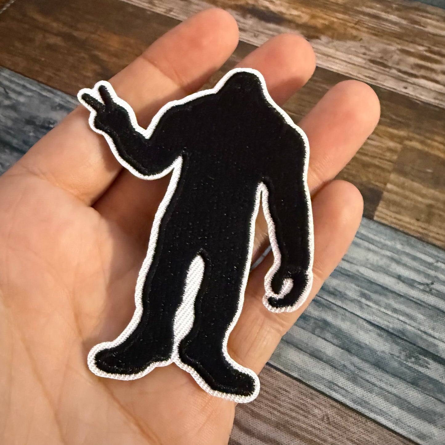 Peace Bigfoot Embroidered Patch | Patch | Cryptids, Funny | Retro & Vintage