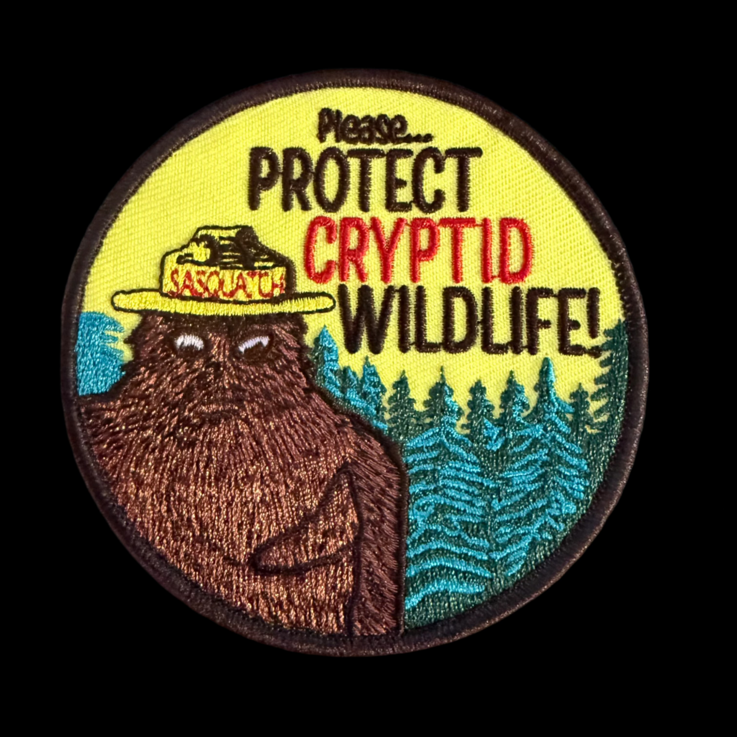 Protect Cryptid Wildlife Embroidered Patch | Patch | Cryptids | Retro & Vintage