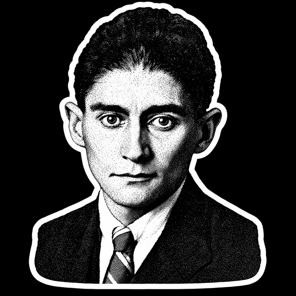 Franz Kafka Sticker | 5" x 3.8" | Literary Gothic
