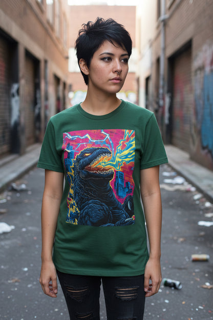 Pop Art Godzilla Bella Canvas Model View