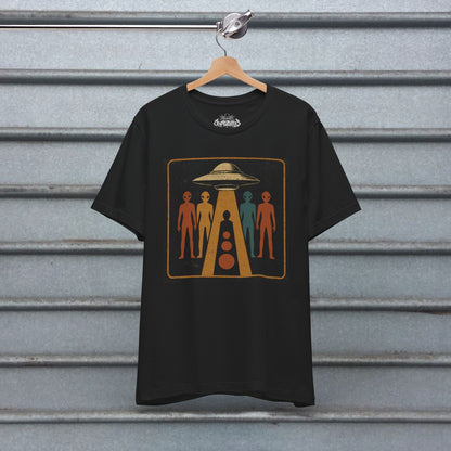 T-Shirt - Alien UFO Shirt | Light Fitted - Unisex Bella+Canvas 3001 | Alien & UFO, Retro & Vintage | Psychedelic from SHIRT MONSTERS