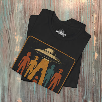 T-Shirt - Alien UFO Shirt | Light Fitted - Unisex Bella+Canvas 3001 | Alien & UFO, Retro & Vintage | Psychedelic from SHIRT MONSTERS