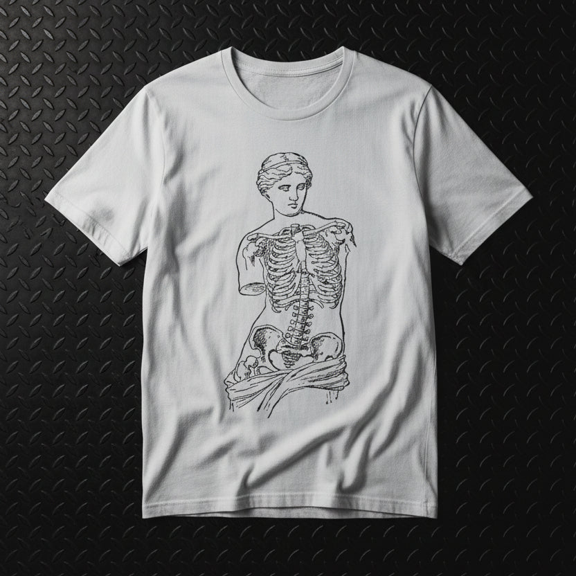 T-Shirt - Anatomical Venus Shirt | Art & Artists, Skulls & Skeletons | Light Fitted - Unisex Bella+Canvas 3001 | Goth/Gothic from SHIRT MONSTERS
