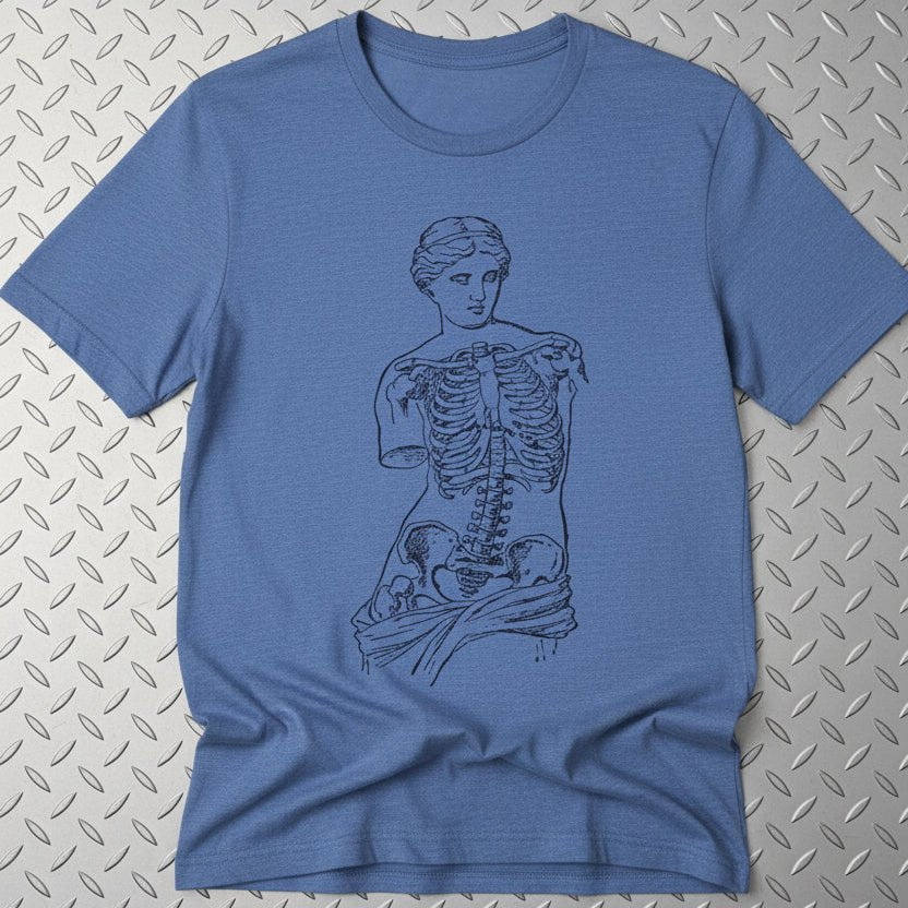 T-Shirt - Anatomical Venus Shirt | Art & Artists, Skulls & Skeletons | Light Fitted - Unisex Bella+Canvas 3001 | Goth/Gothic from SHIRT MONSTERS
