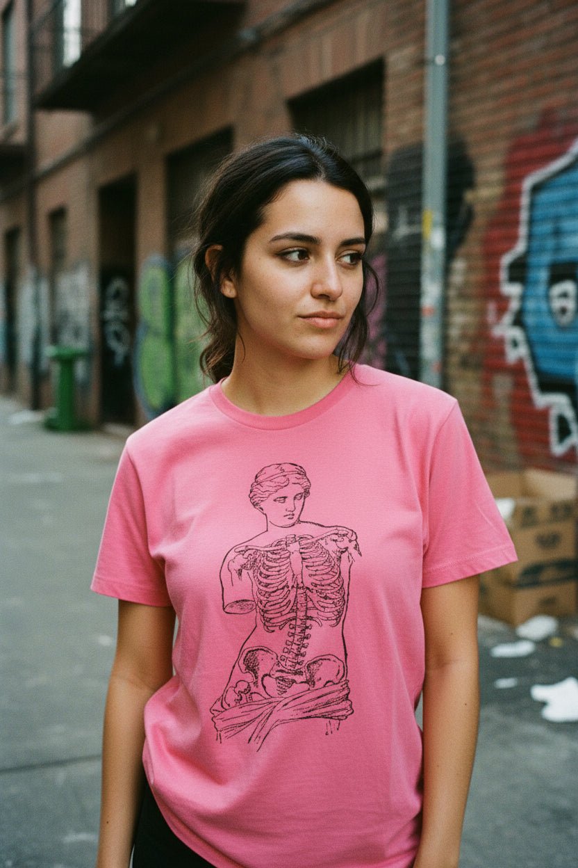 T-Shirt - Anatomical Venus Shirt | Art & Artists, Skulls & Skeletons | Light Fitted - Unisex Bella+Canvas 3001 | Goth/Gothic from SHIRT MONSTERS