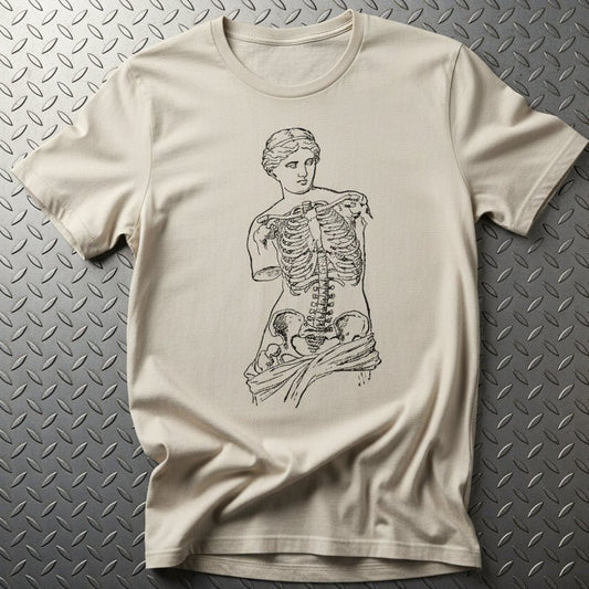 T-Shirt - Anatomical Venus Shirt | Art & Artists, Skulls & Skeletons | Light Fitted - Unisex Bella+Canvas 3001 | Goth/Gothic from SHIRT MONSTERS