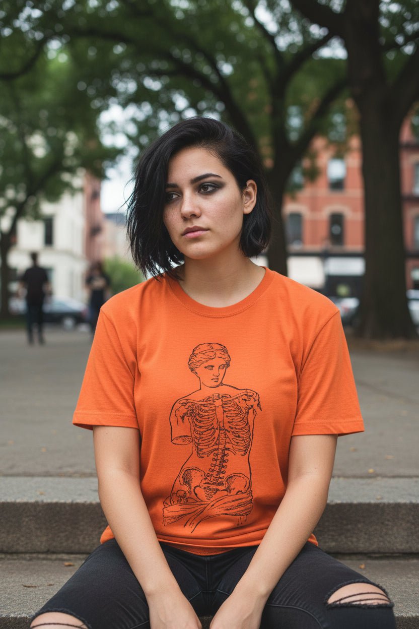 T-Shirt - Anatomical Venus Shirt | Art & Artists, Skulls & Skeletons | Light Fitted - Unisex Bella+Canvas 3001 | Goth/Gothic from SHIRT MONSTERS