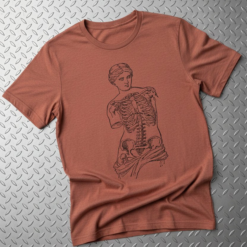 T-Shirt - Anatomical Venus Shirt | Art & Artists, Skulls & Skeletons | Light Fitted - Unisex Bella+Canvas 3001 | Goth/Gothic from SHIRT MONSTERS