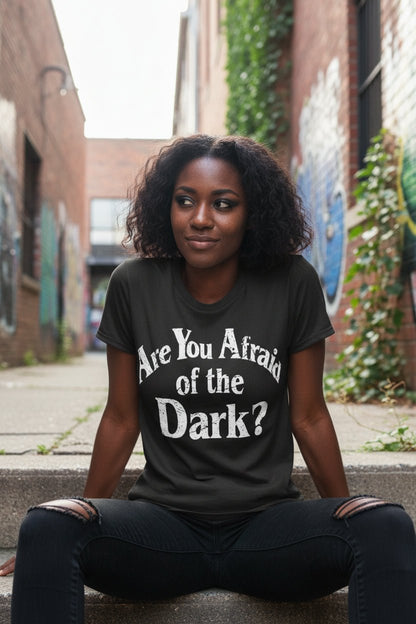 T-Shirt - Are You Afraid Ladies Tee | Horror Retro Vintage | Gildan 5000L | Ladies Ladies Tee from SHIRT MONSTERS (Formally Crypto Zoo Tees)
