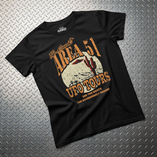 T-Shirt - Area 51 UFO Tours Tee | Alien & UFO | Ladies Tee - Gildan 5000L from Crypto Zoo Tees