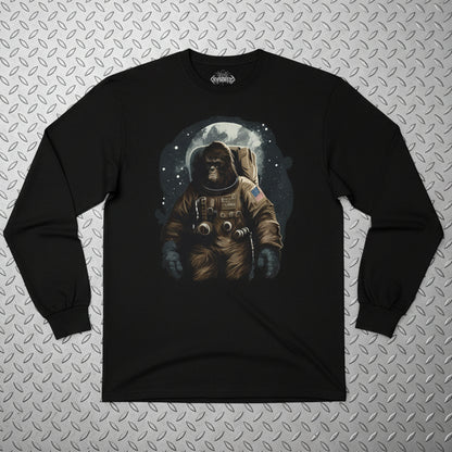 Long - sleeve - Astronaut Bigfoot Long Sleeve T-shirt | Long Sleeve T-shirt | Bigfoot, Alien & UFO | Retro & Vintage, Psychedelic from Crypto Zoo Tees