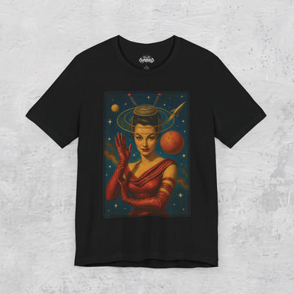 T-Shirt - Atomic Age Lady | Unisex T-shirt (Bella+Canvas 3001) | Alien &amp; UFO | Retro & Vintage from Crypto Zoo Tees