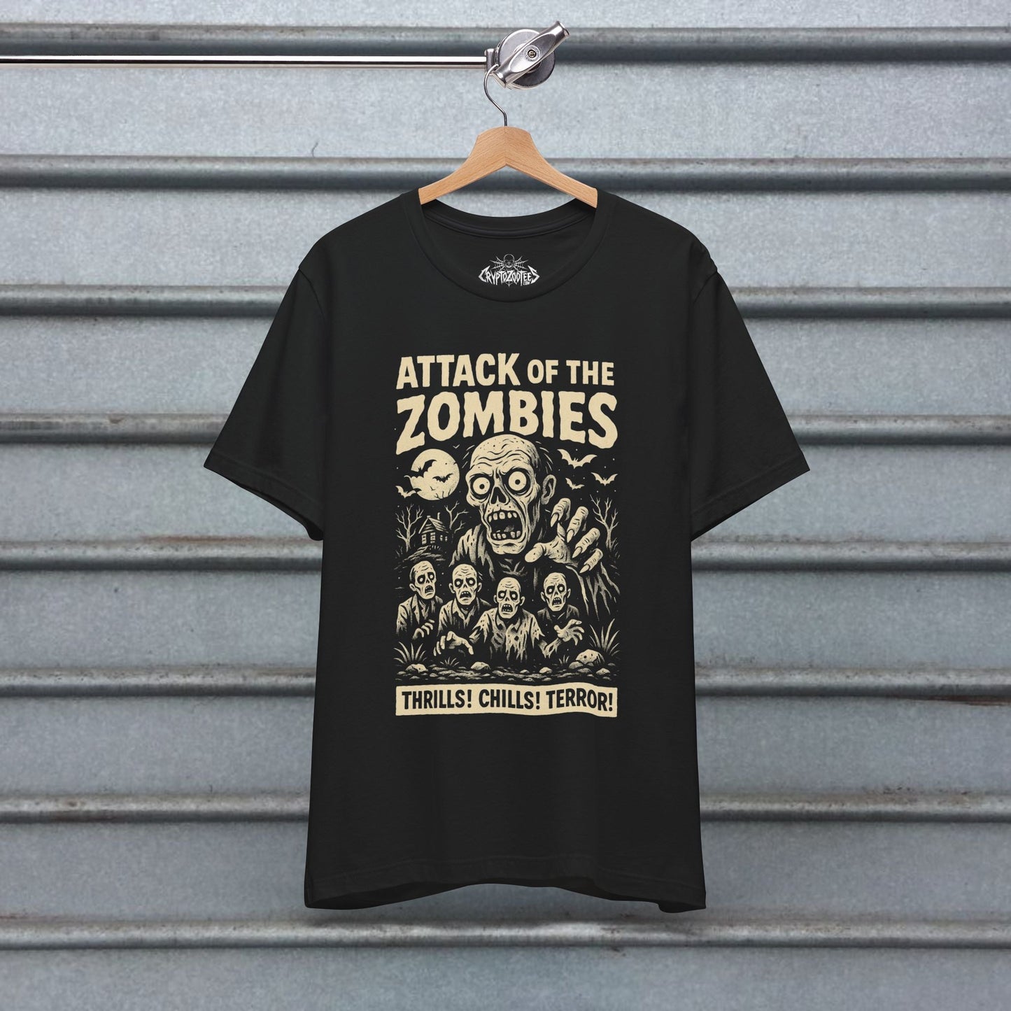 T-Shirt - Attack of the Zombies | Unisex T-shirt (Bella+Canvas 3001) | Horror | Retro &amp; Vintage from Crypto Zoo Tees