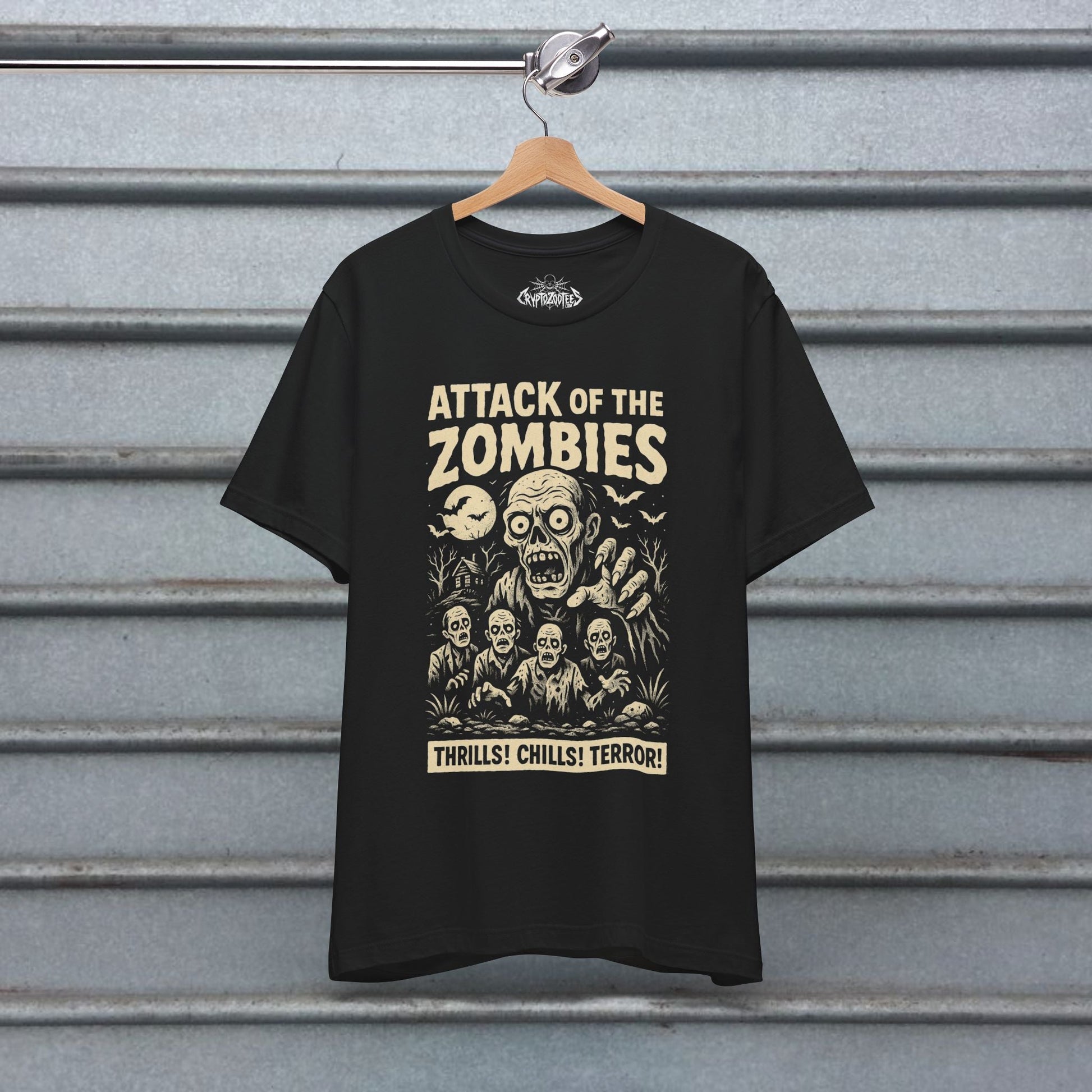 T-Shirt - Attack of the Zombies | Unisex T-shirt (Bella+Canvas 3001) | Horror | Retro &amp; Vintage from Crypto Zoo Tees