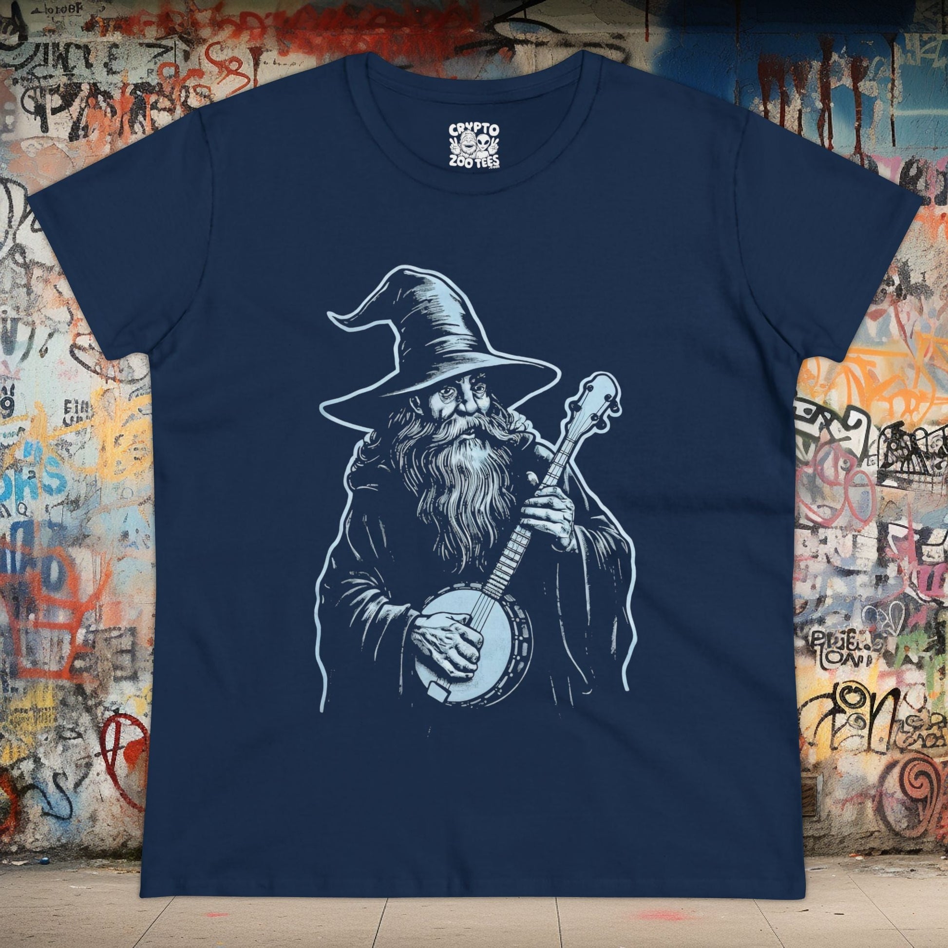 T-Shirt - banjo wizard ladies tee from Crypto Zoo Tees