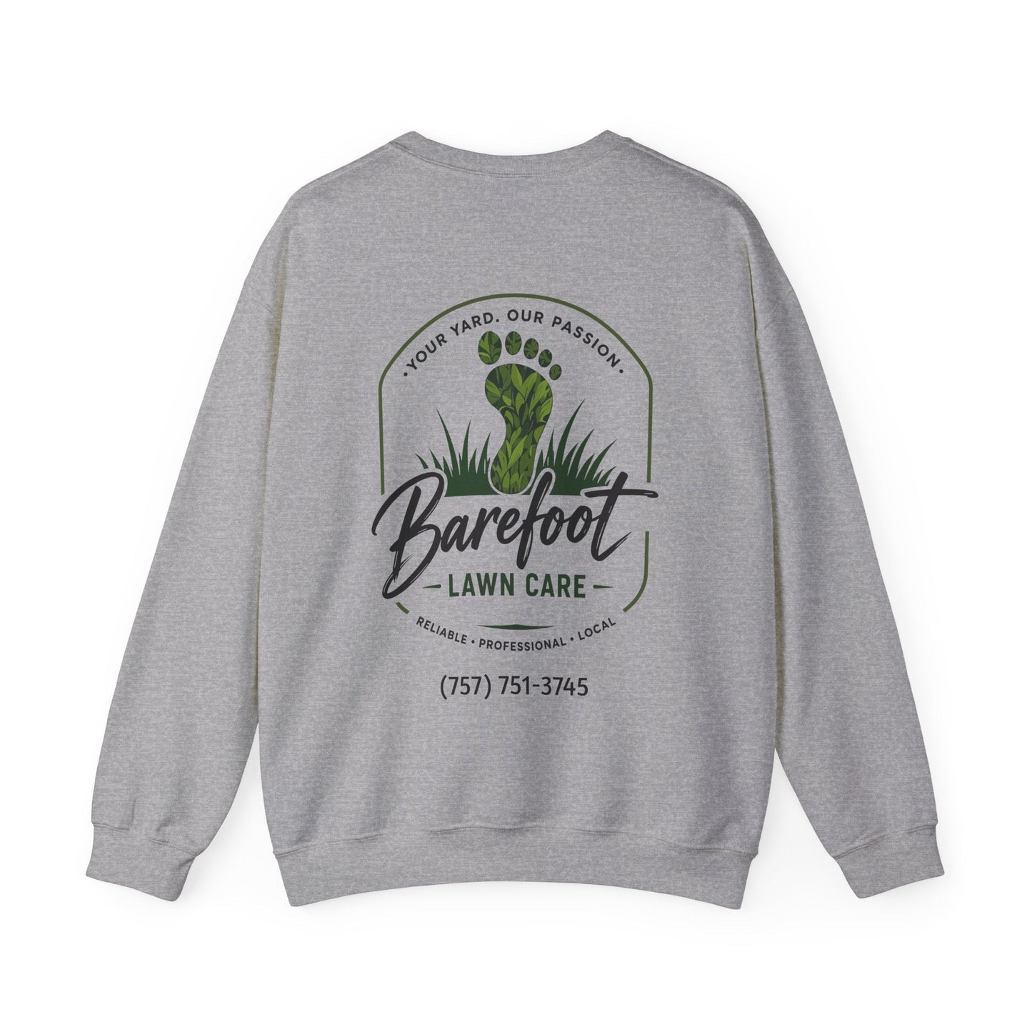 Sweatshirt - Barefoot Lawn Care - Custom Crewneck Sweatshirt from SHIRT MONSTERS (Formally Crypto Zoo Tees)