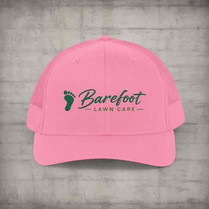Hats - Barefoot Lawn Care - Custom Embroidered Trucker Cap from SHIRT MONSTERS (Formally Crypto Zoo Tees)