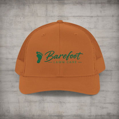 Hats - Barefoot Lawn Care - Custom Embroidered Trucker Cap from SHIRT MONSTERS (Formally Crypto Zoo Tees)