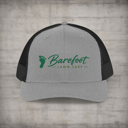 Hats - Barefoot Lawn Care - Custom Embroidered Trucker Cap from SHIRT MONSTERS (Formally Crypto Zoo Tees)
