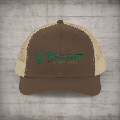 Hats - Barefoot Lawn Care - Custom Embroidered Trucker Cap from SHIRT MONSTERS (Formally Crypto Zoo Tees)