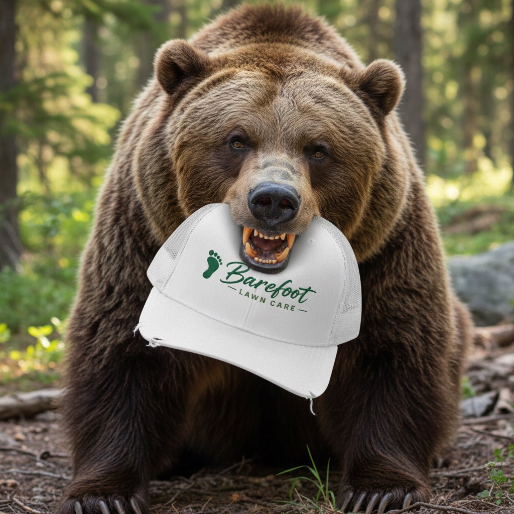 Hats - Barefoot Lawn Care - Custom Embroidered Trucker Cap from SHIRT MONSTERS (Formally Crypto Zoo Tees)