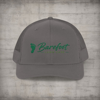 Hats - Barefoot Lawn Care - Custom Embroidered Trucker Cap from SHIRT MONSTERS (Formally Crypto Zoo Tees)