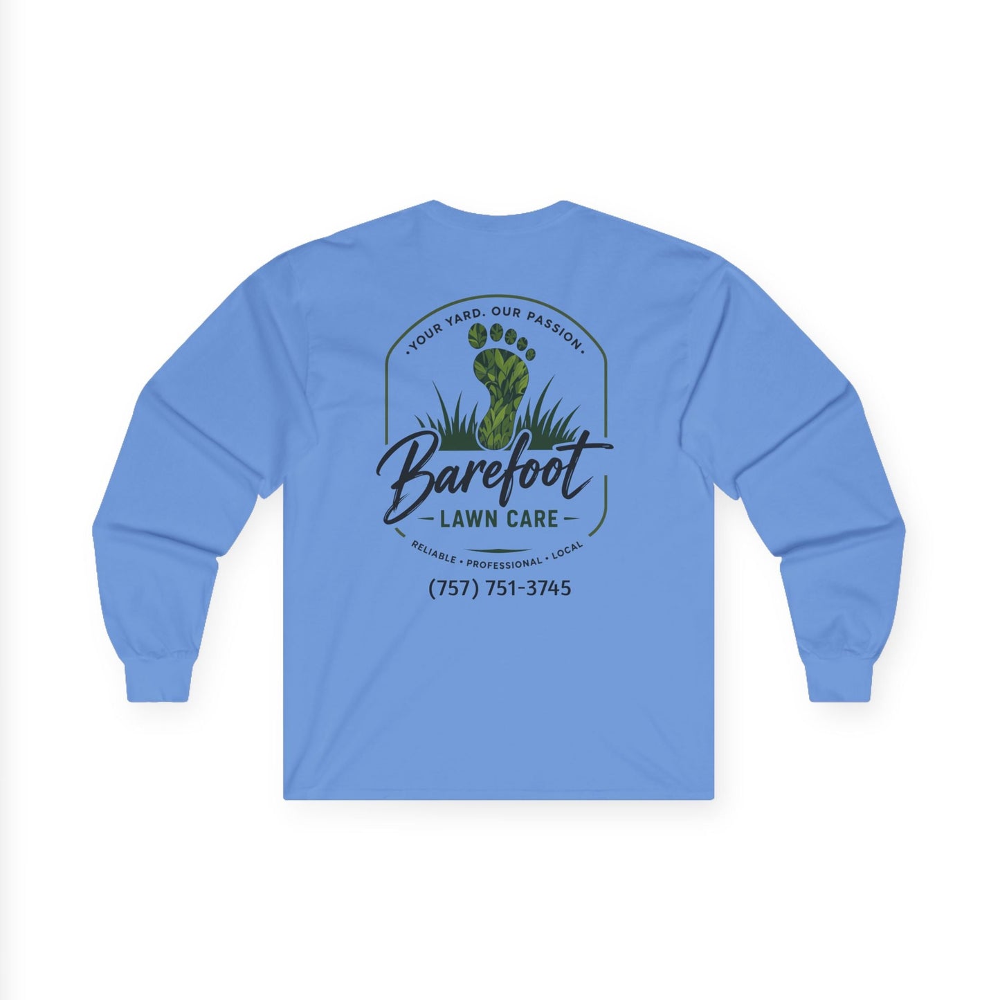 Long - sleeve - Barefoot Lawn Care - Custom Long Sleeve T-shirt from SHIRT MONSTERS (Formally Crypto Zoo Tees)