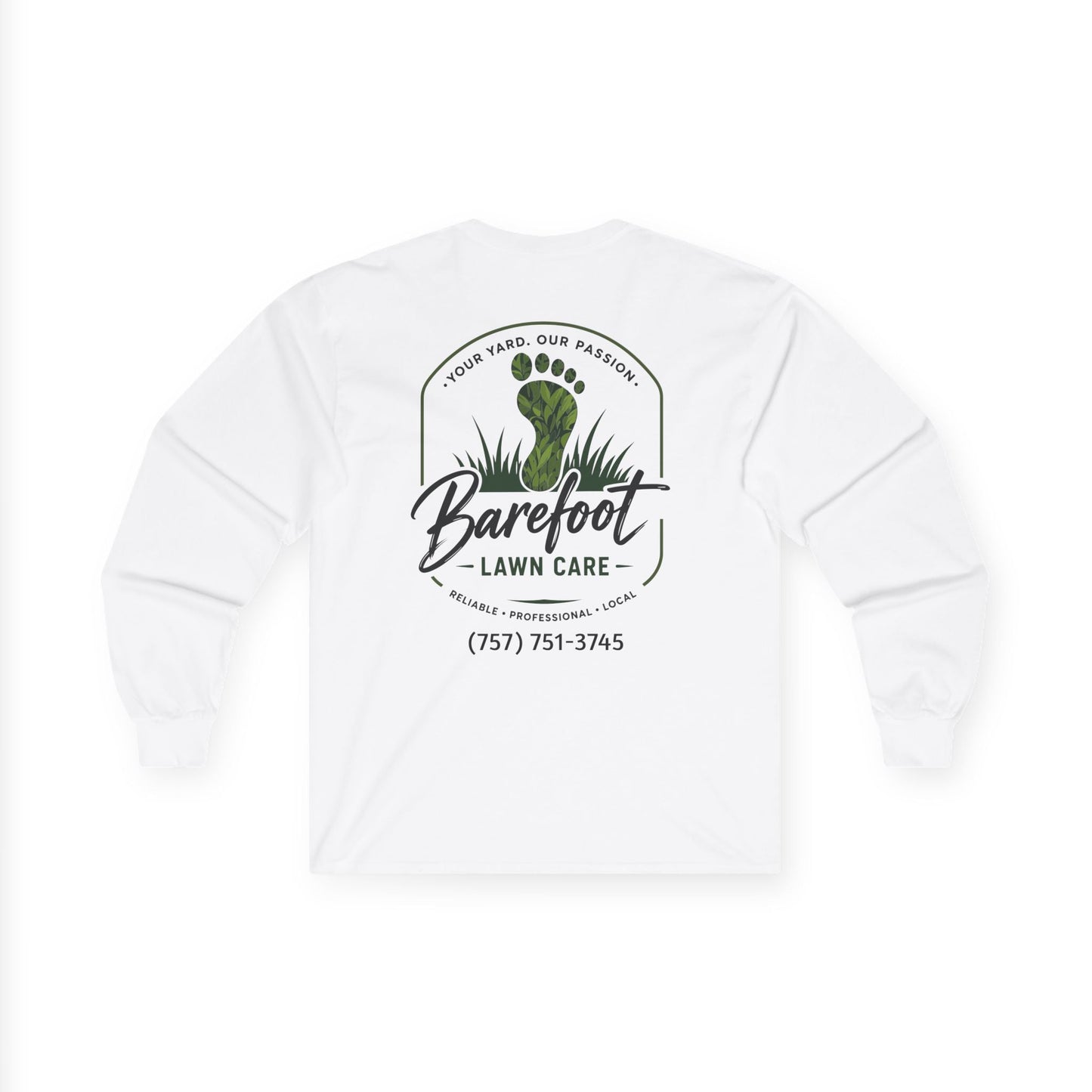 Long - sleeve - Barefoot Lawn Care - Custom Long Sleeve T-shirt from SHIRT MONSTERS (Formally Crypto Zoo Tees)