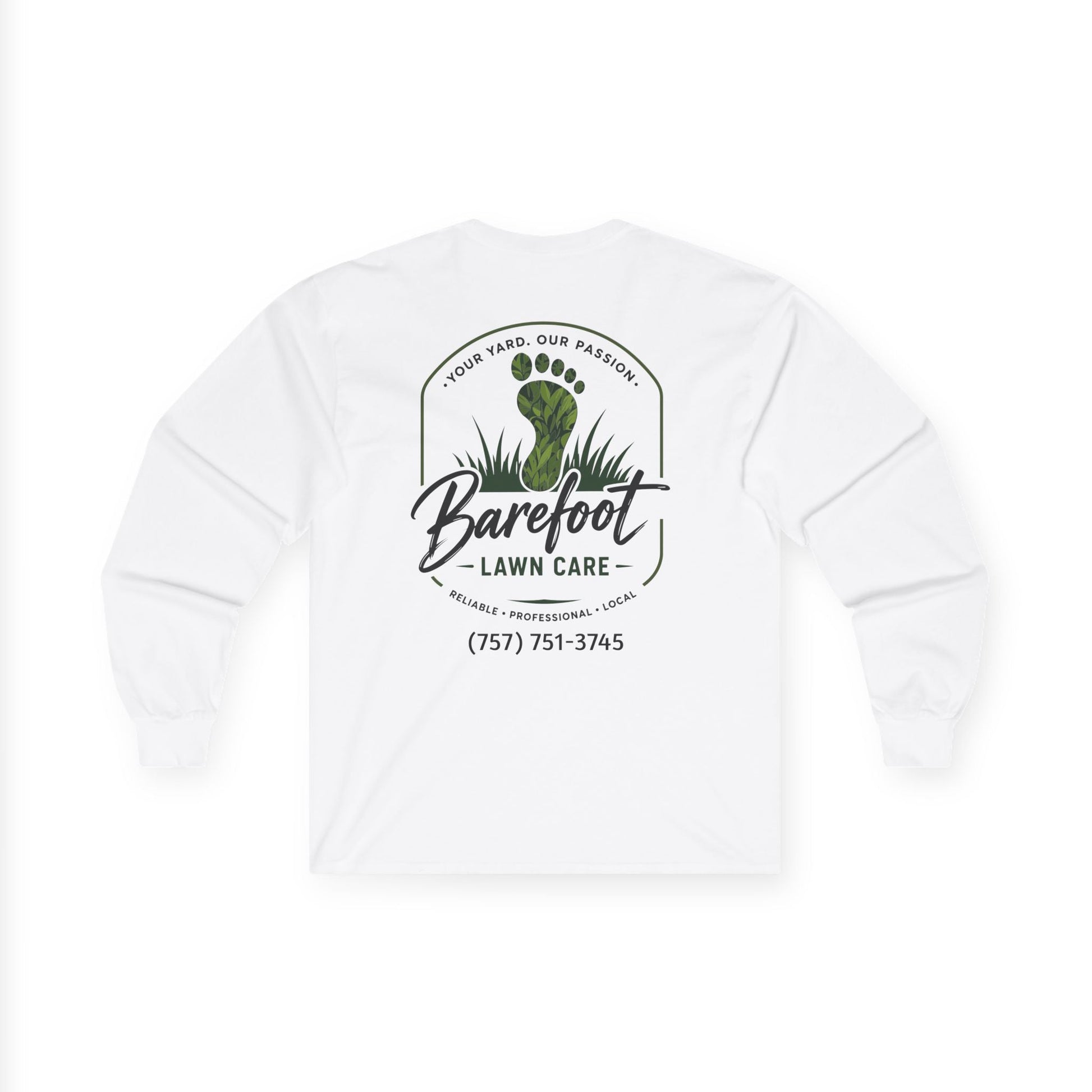 Long - sleeve - Barefoot Lawn Care - Custom Long Sleeve T-shirt from SHIRT MONSTERS (Formally Crypto Zoo Tees)