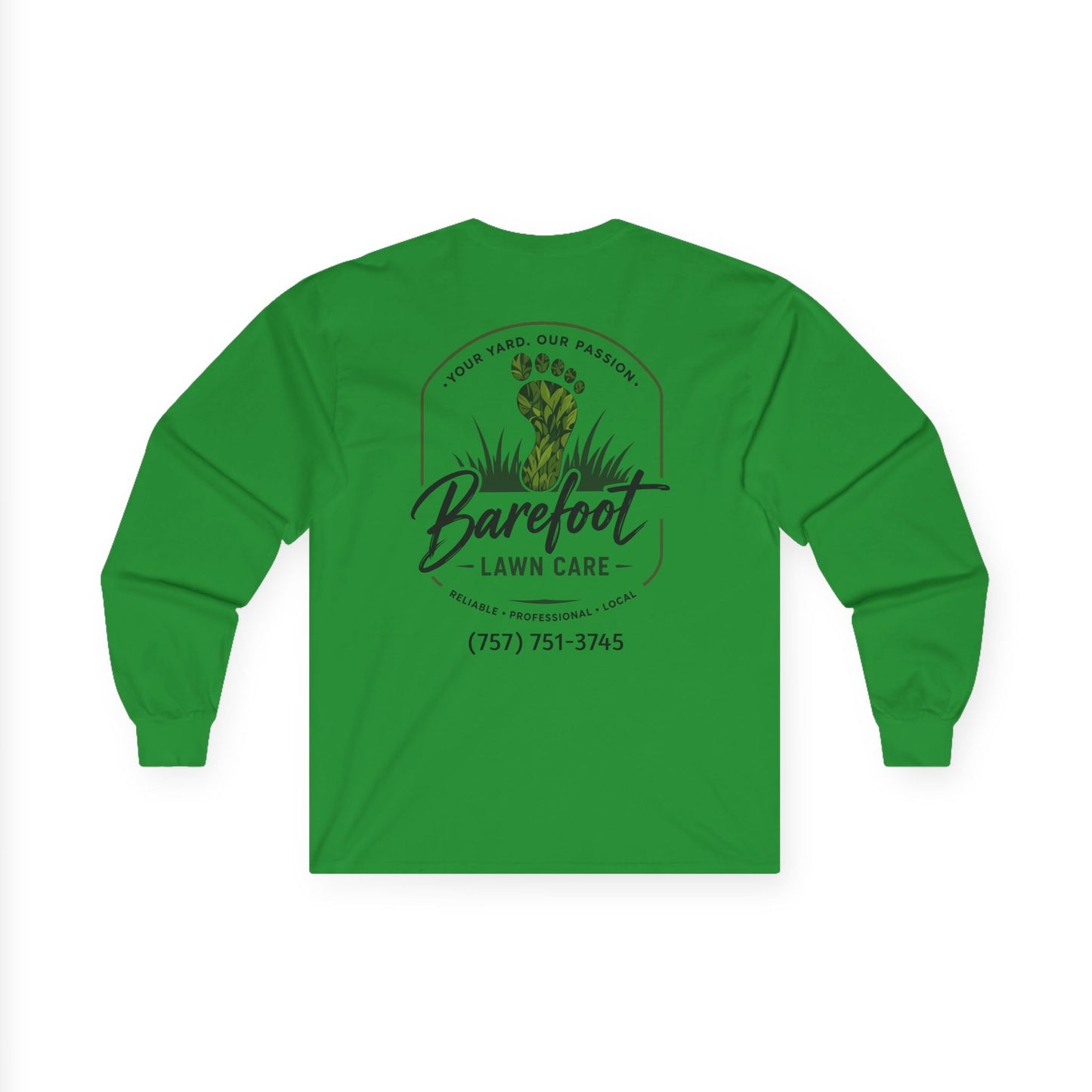 Long - sleeve - Barefoot Lawn Care - Custom Long Sleeve T-shirt from SHIRT MONSTERS (Formally Crypto Zoo Tees)