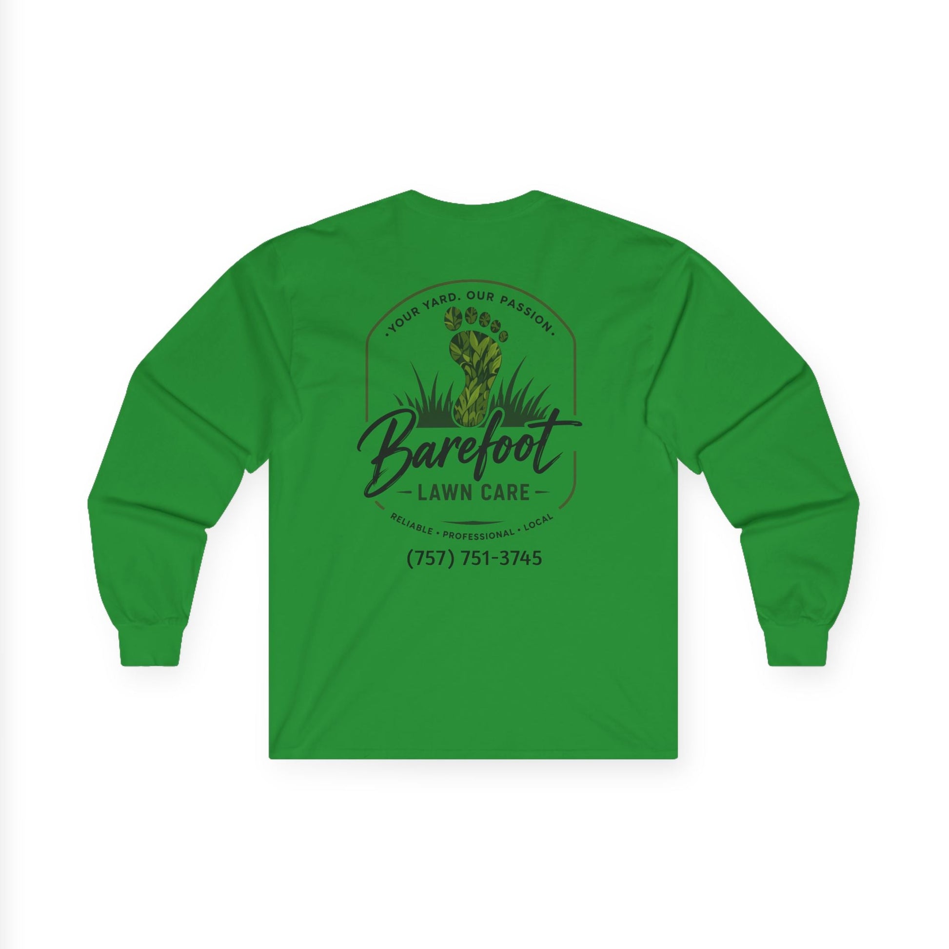 Long - sleeve - Barefoot Lawn Care - Custom Long Sleeve T-shirt from SHIRT MONSTERS (Formally Crypto Zoo Tees)