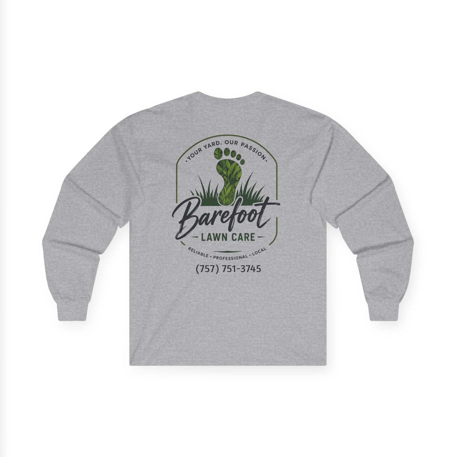 Long - sleeve - Barefoot Lawn Care - Custom Long Sleeve T-shirt from SHIRT MONSTERS (Formally Crypto Zoo Tees)