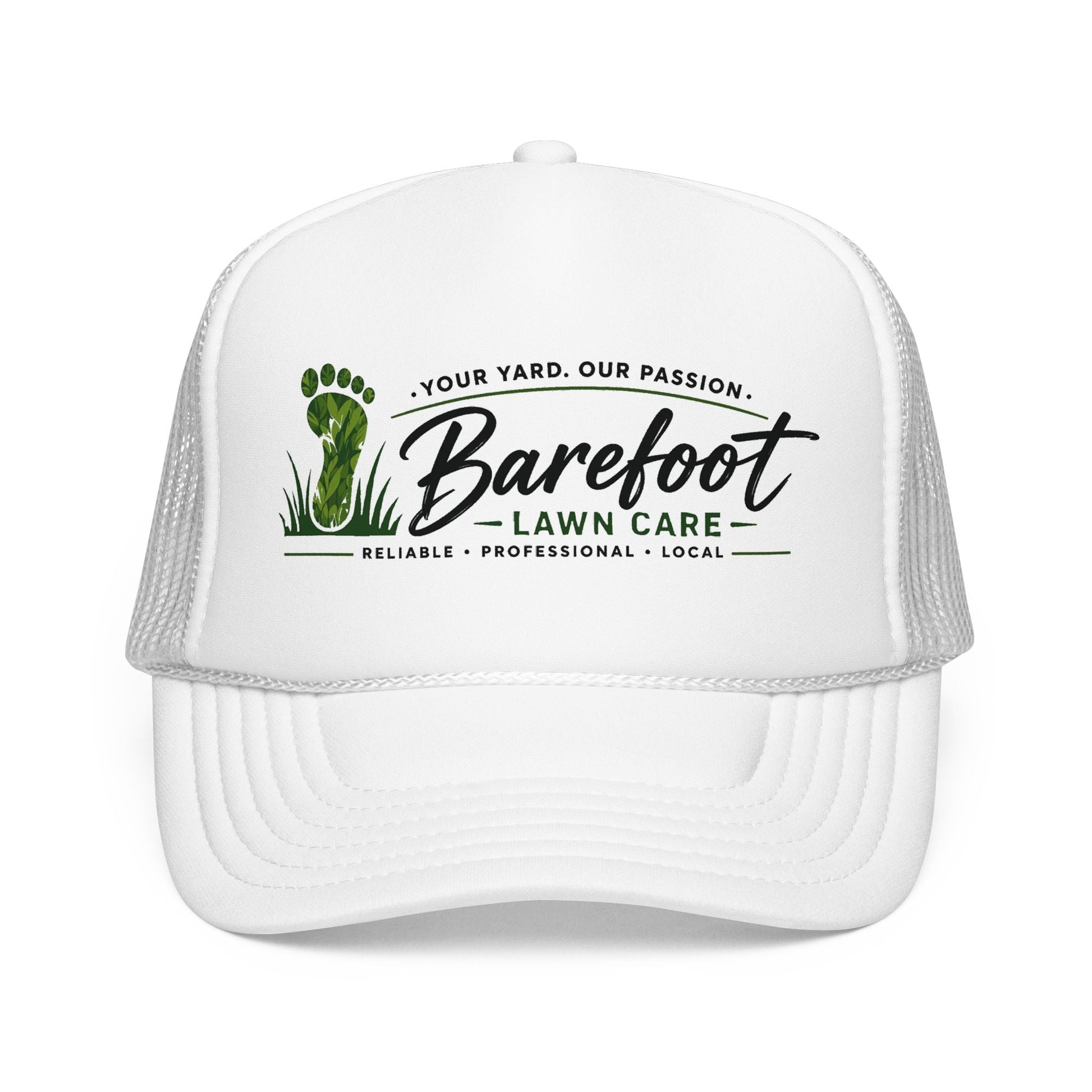 Hats - Barefoot Lawn Care - Custom Screen Printed Trucker Cap from SHIRT MONSTERS (Formally Crypto Zoo Tees)